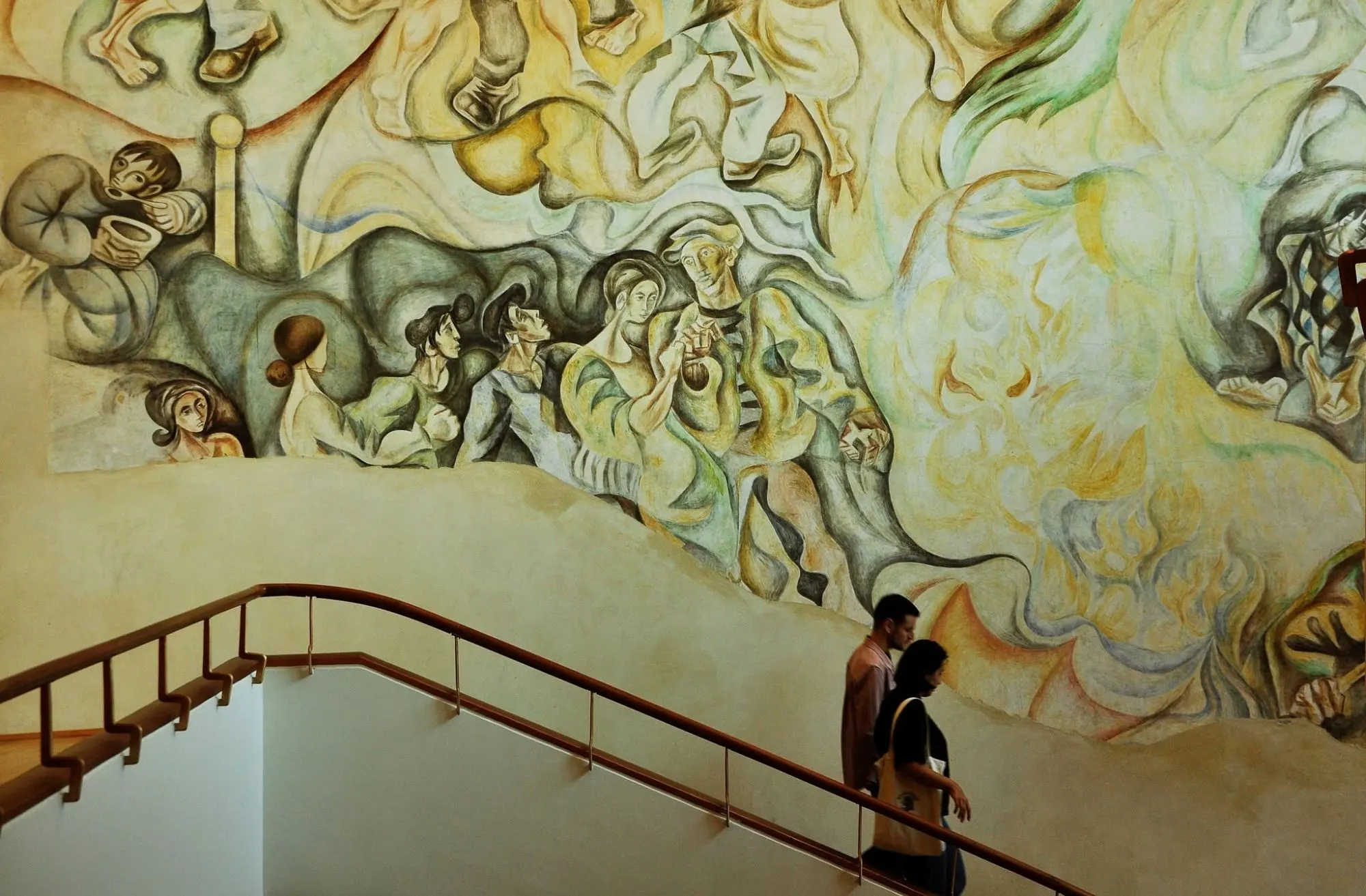 Escadaria do mural. Fotografia de Manuel Tavares da Silva.